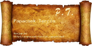 Papacsek Tercia névjegykártya